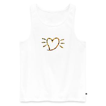 Leopard Heart with Sun Rays - Men's Premium Organic Tank Top - white - Front - AI Model Male 178 light (178cm)