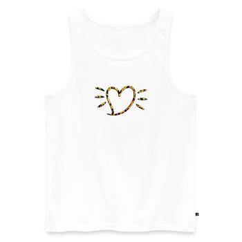 Leopard Herz Strahlen - Männer Premium Bio Tank Top - Weiß - Vorne - AI Model Male 178 light (178cm)