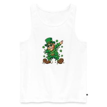 Tamponnement du lutin Lutin de la Saint-Patrick - Débardeur bio Premium Homme - blanc - Devant - Michal (187cm)