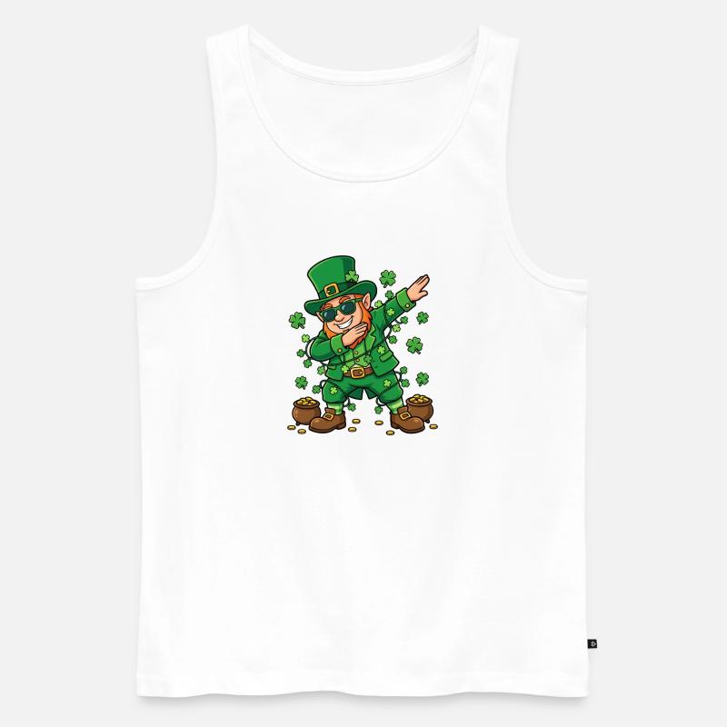 Dabbing Leprechaun St. Patrick's Day Leprechaun - Männer Premium Bio Tank Top - Weiß