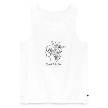 Floral Brain Line Art - Growth - Männer Premium Bio Tank Top - Weiß - Vorne - AI Model Male 178 light (178cm)