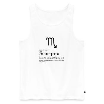 Scorpio - Zodiac Sign  - Männer Premium Bio Tank Top - Weiß - Vorne - AI Model Male 178 light (178cm)