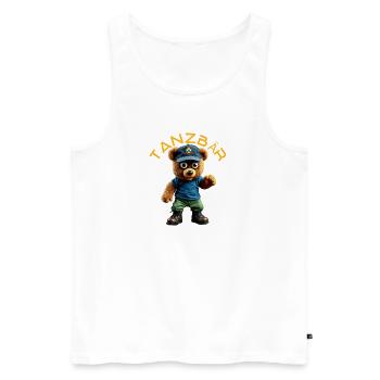 Dancing Bear Mascot - Men's Premium Organic Tank Top - white - Front - AI Model Male 178 light (178cm)