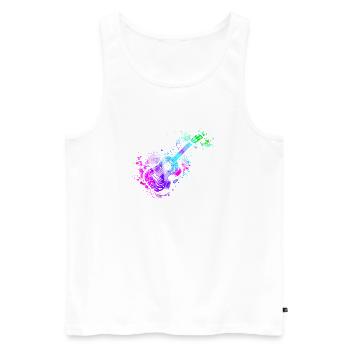Hawaiian Ukulele Uke Watercolor - Männer Premium Bio Tank Top - Weiß - Vorne - AI Model Male 178 light (178cm)