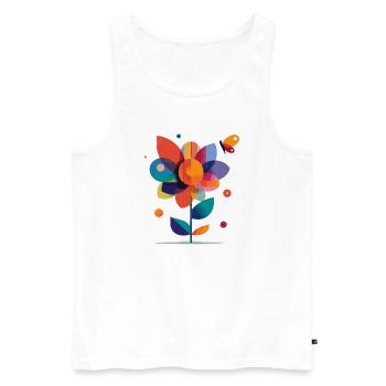 bunte Blume - Männer Premium Bio Tank Top - Weiß - Vorne - Michal (187cm)