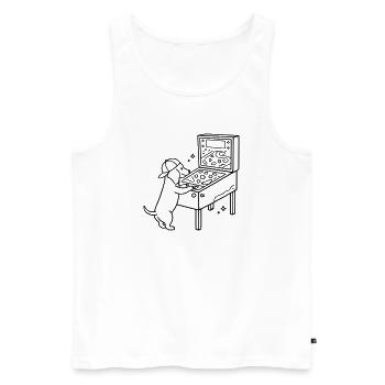 Pinball Pinball Dachshund Dog Kids - Men's Premium Organic Tank Top - white - Front - AI Model Male 178 light (178cm)