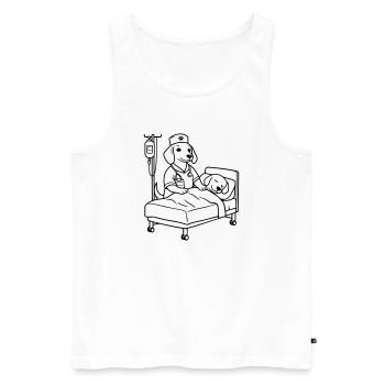 klinik hunde krankenpflege dog edition - Männer Premium Bio Tank Top - Weiß - Vorne - Michal (187cm)