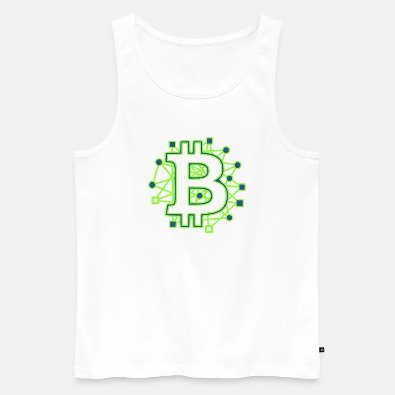 Bitcoin Platine Circuit Tech Krypto - Männer Premium Bio Tank Top - Weiß