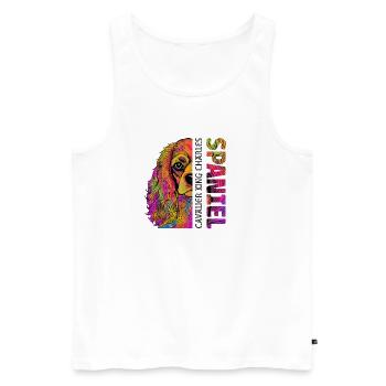 Cavalier King Charles Spaniel - Männer Premium Bio Tank Top - Weiß - Vorne - AI Model Male 178 light (178cm)