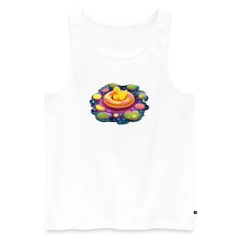 Donut-Enten im Galaxie-See - Männer Premium Bio Tank Top - Weiß - Vorne - AI Model Male 178 light (178cm)