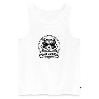 Mom Raccoon with Sunglasses Logo - Men's Premium Organic Tank Top - white - Front - AI Model Male 178 light (178cm)