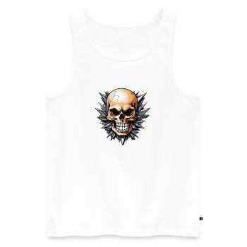 Spikeskull with Thorn Star - Men's Premium Organic Tank Top - white - Front - AI Model Male 178 light (178cm)