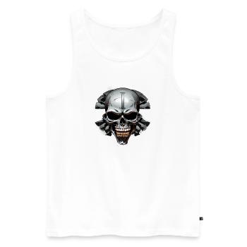 ISchadel in a rock circle - Men's Premium Organic Tank Top - white - Front - AI Model Male 178 light (178cm)