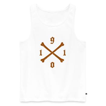 1910 Fußball Fan St. pauli Hoodie, Shirt., Kissen - Männer Premium Bio Tank Top - Weiß - Vorne - AI Model Male 178 light (178cm)