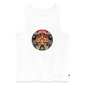 Aquatic Creature Coral Mandala - Men's Premium Organic Tank Top - white - Front - AI Model Male 178 light (178cm)