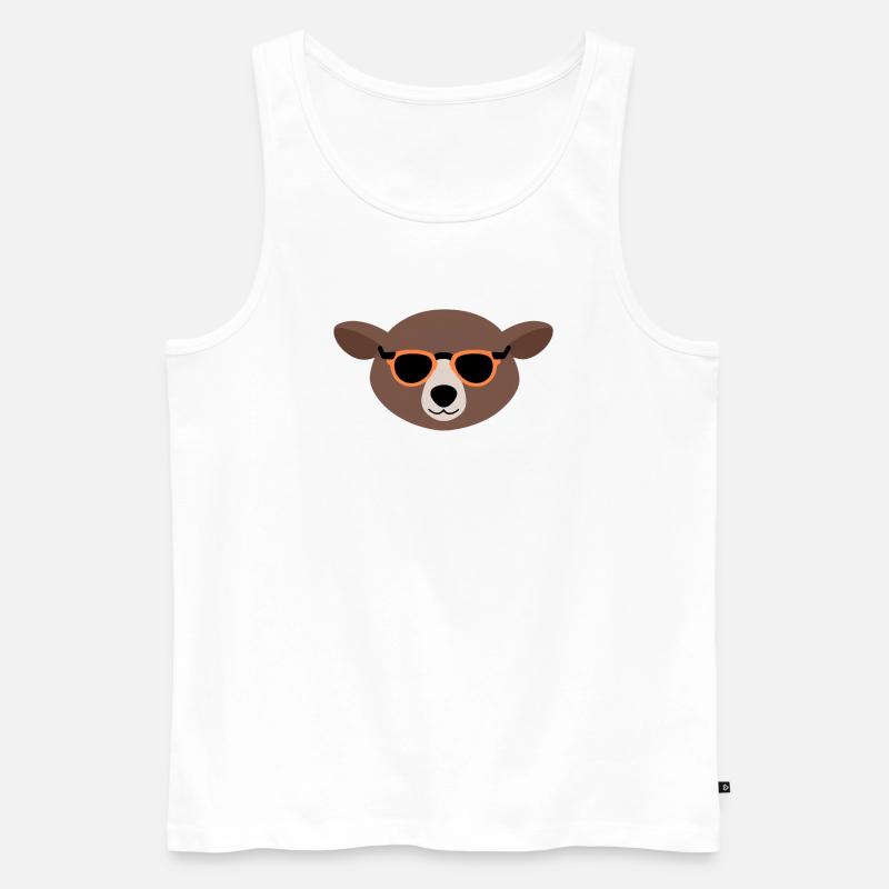 Maulwurf mit Orangensonnenbrille - Männer Premium Bio Tank Top - Weiß