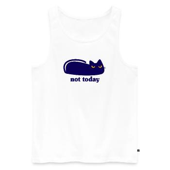 Cat Not Today Lazy Saying - Men's Premium Organic Tank Top - white - Front - AI Model Male 178 light (178cm)