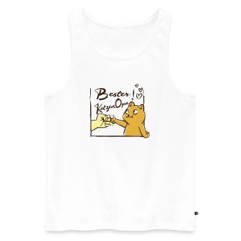 Chat Grand-père Cadeau Chats Grand-père Amoureux des chats - Débardeur bio Premium Homme - blanc - Devant - AI Model Male 178 light (178cm)