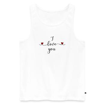 Je t’aime - Débardeur bio Premium Homme - blanc - Devant - Michal (187cm)