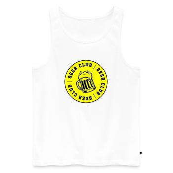 Beer Club Club Booze - Men's Premium Organic Tank Top - white - Front - Michal (187cm)