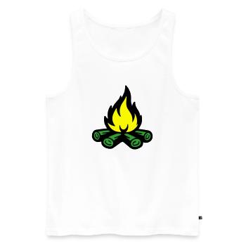 Campfire Symbol Flame - Men's Premium Organic Tank Top - white - Front - AI Model Male 178 light (178cm)
