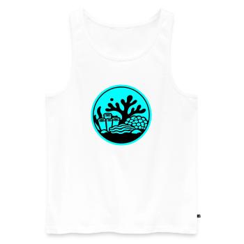 Coral Symbol Coral Reef Ocean - Men's Premium Organic Tank Top - white - Front - AI Model Male 178 light (178cm)