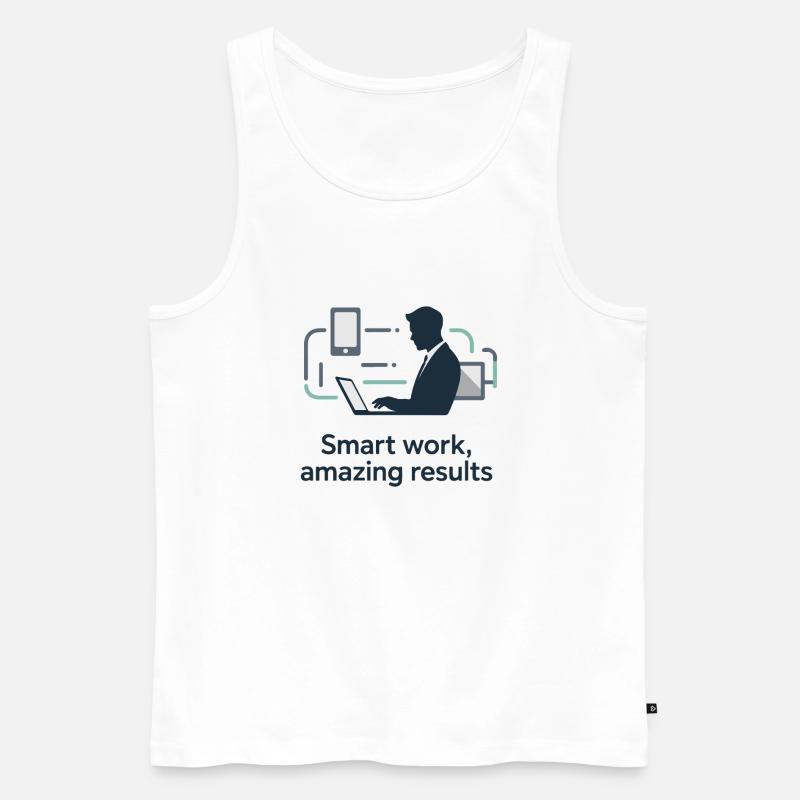 Smart Work Tech Silhouette - Männer Premium Bio Tank Top - Weiß