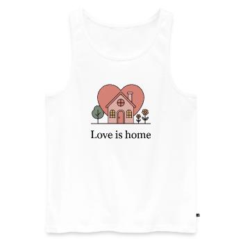Illustration de maison en cœur pastel - Débardeur bio Premium Homme - blanc - Devant - Michal (187cm)
