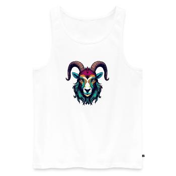 Goat Head Artwork - Men's Premium Organic Tank Top - white - Front - AI Model Male 178 light (178cm)