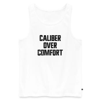 Calibre avant confort – Porte dissimulé conformément à la 2e V - Débardeur bio Premium Homme - blanc - Devant - AI Model Male 178 light (178cm)