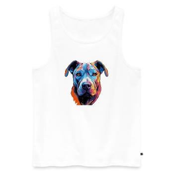 Pop Art de bandes dessinées pour chiens - Débardeur bio Premium Homme - blanc - Devant - AI Model Male 178 light (178cm)