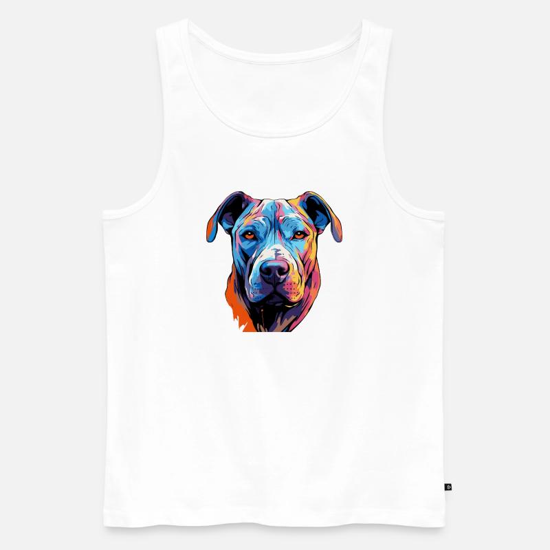 Hund Comic Pop Art - Männer Premium Bio Tank Top - Weiß