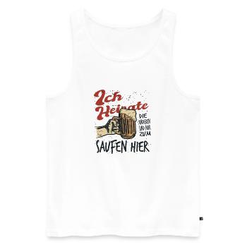 JGA Partnerlook Junggesellenabschied Bier Saufen - Männer Premium Bio Tank Top - Weiß - Vorne - AI Model Male 178 light (178cm)