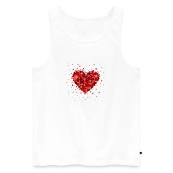 Design de cœur pour la Saint-Valentin – Ambiances amour et romance - Débardeur bio Premium Homme - blanc - Devant - AI Model Male 178 light (178cm)