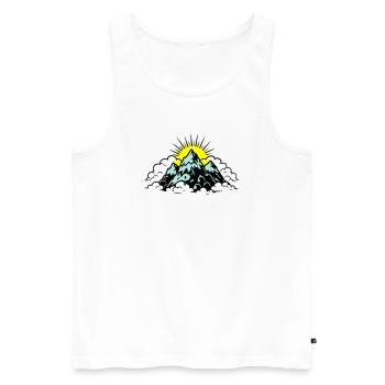 Mountains Alps Nature - Men's Premium Organic Tank Top - white - Front - Michal (187cm)