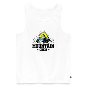 Mountain Crew Mountains - Men's Premium Organic Tank Top - white - Front - Michal (187cm)