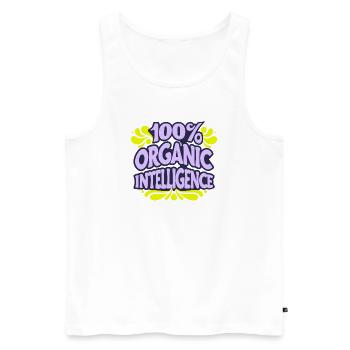 100% Organic Intelligence, Not an AI - Men's Premium Organic Tank Top - white - Front - AI Model Male 178 light (178cm)