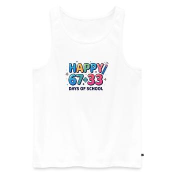Happy 100 Days School Math Equation  - Men's Premium Organic Tank Top - white - Front - AI Model Male 178 light (178cm)