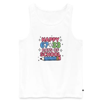 Happy 100 Days School Math Equation - Men's Premium Organic Tank Top - white - Front - AI Model Male 178 light (178cm)