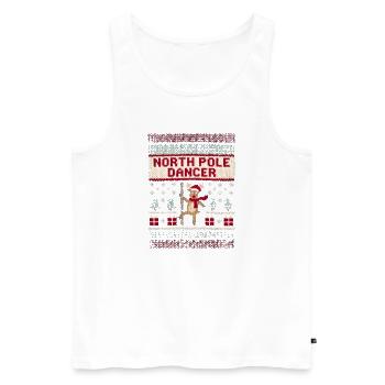 North Pole Dancer – Inappropriate Christmas for - Men's Premium Organic Tank Top - white - Front - Michal (187cm)
