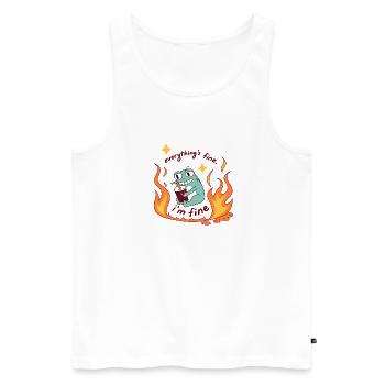 Alles Okay - I am Fine Mir gehts gut - Männer Premium Bio Tank Top - Weiß - Vorne - AI Model Male 178 light (178cm)