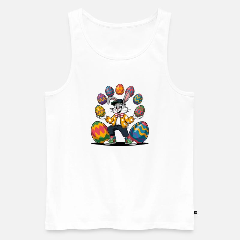 Osterhase mit bunten Eiern - Männer Premium Bio Tank Top - Weiß