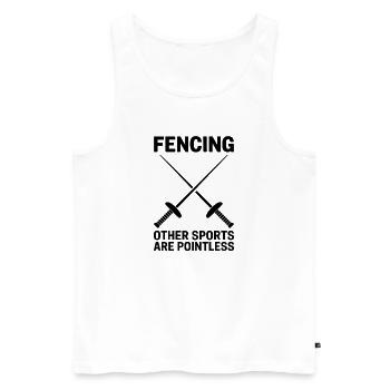 Fechten Sprüche Lustiges Fechten Geschenk - Männer Premium Bio Tank Top - Weiß - Vorne - AI Model Male 178 light (178cm)