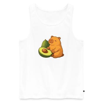 Capybara mit Avocado - Männer Premium Bio Tank Top - Weiß - Vorne - Michal (187cm)