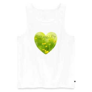 Herz mit Blumen zum Muttertag Geschenk Muttertag - Männer Premium Bio Tank Top - Weiß - Vorne - AI Model Male 178 light (178cm)