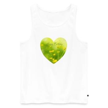 Yellow flower heart for birthday - Men's Premium Organic Tank Top - white - Front - Michal (187cm)