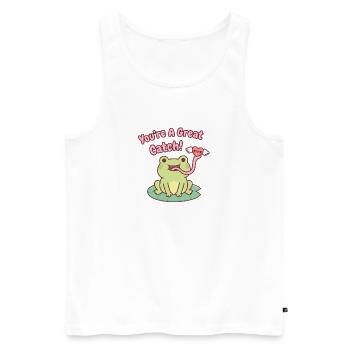 Cute Frog Catches Heart You Are A Great Catch - Men's Premium Organic Tank Top - white - Front - AI Model Male 178 light (178cm)