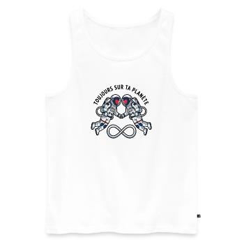 Cosmic Lovers: Astronaut Hearts - Débardeur bio Premium Homme - blanc - Devant - Michal (187cm)