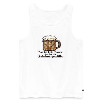 Bierkrug Bauwerk Humor - Männer Premium Bio Tank Top - Weiß - Vorne - AI Model Male 178 light (178cm)