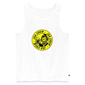 Enterrement de vie de garçon du groupe Bachelor Crew Singe - Débardeur bio Premium Homme - blanc - Devant - AI Model Male 178 light (178cm)